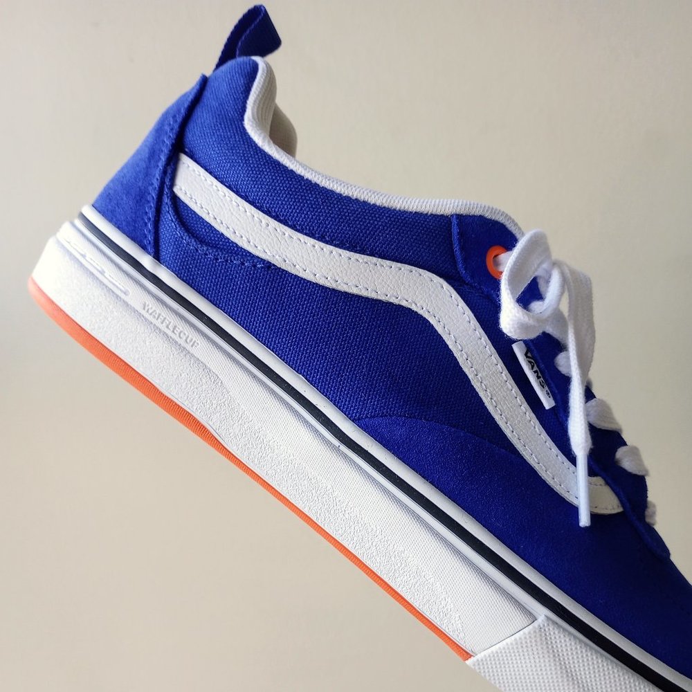 Vans Men's Kyle Walker Suede / Canvas Sneaker in Awesome Athletic Blue / Orange - Picture 8 of 14